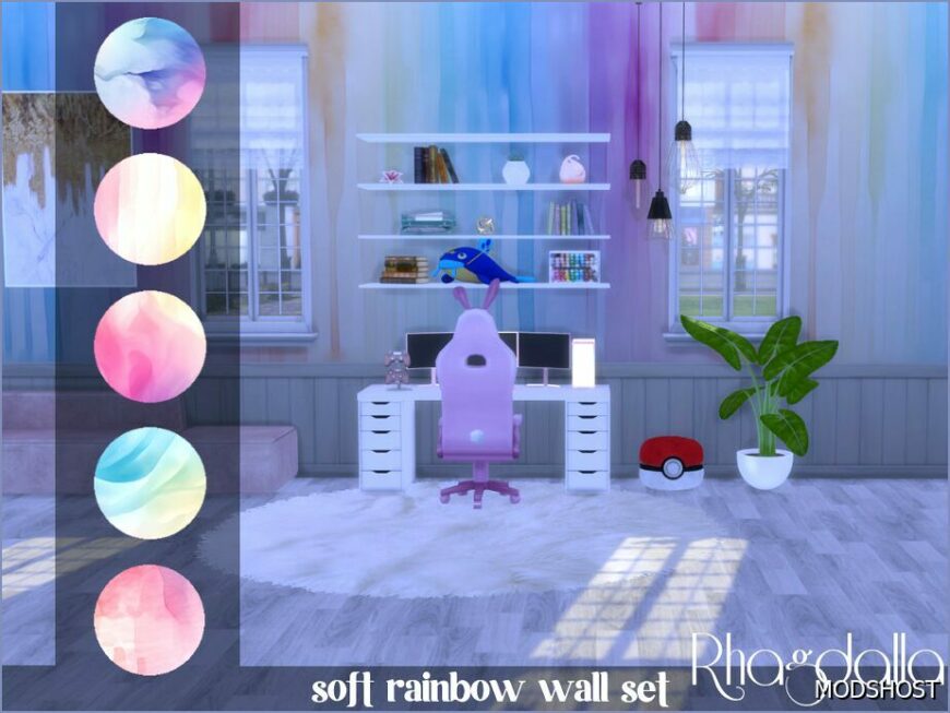 Sims 4 Mod: Soft Rainbow Walls (Featured)