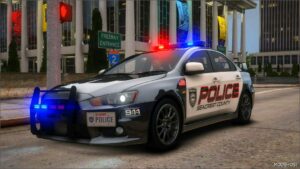 GTA 5 Mitsubishi Vehicle Mod: Nfshp: 2008 Mitsubishi Lancer Evolution X Scpd Add-On | NON ELS | Sounds | Template (Image #4)