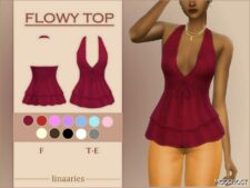 Sims 4 Female Clothes Mod: Flowy TOP (Featured)