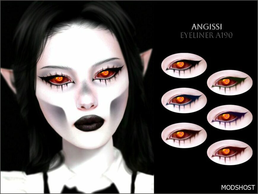 Sims 4 Eyeliner Makeup Mod: A190 (Featured)