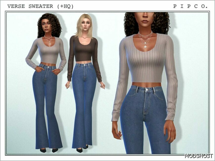 Sims 4 Party Clothes Mod: Verse Sweater. (Featured)