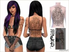 Sims 4 Mod: Libra – Zodiac Back Tattoo (Featured)