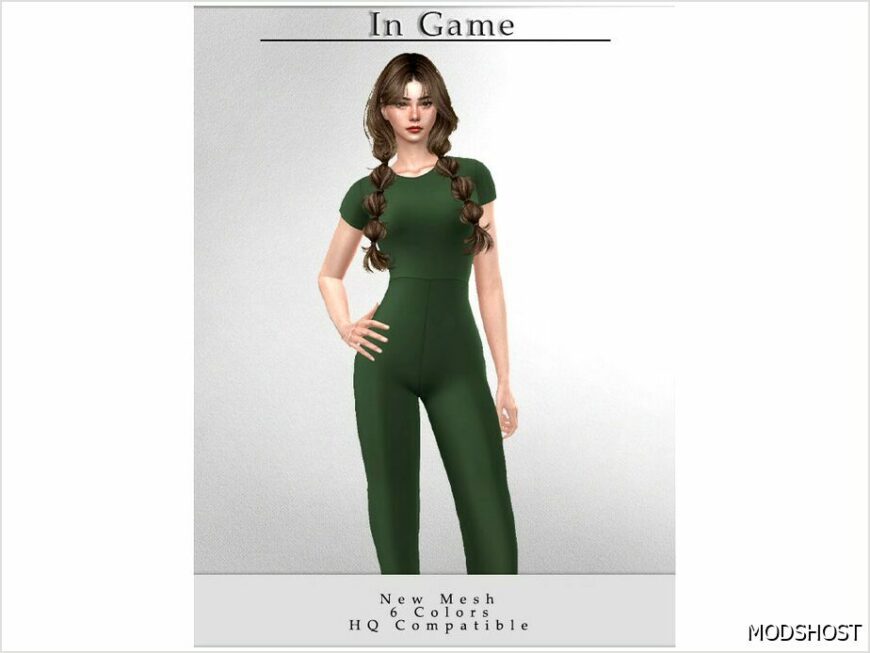 Sims 4 Adult Clothes Mod: Long Jumpsuit O-60 (Featured)