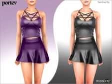 Sims 4 Elder Clothes Mod: Punk Crop SET (Image #2)