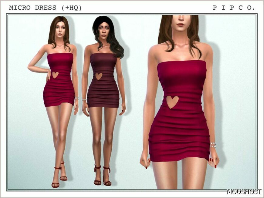 Sims 4 Female Clothes Mod: Micro Dress. (Featured)