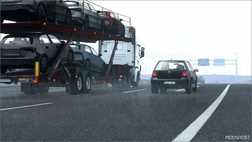 ETS2 Rain Weather Mod: Realistic Rain V4.9 (Featured)