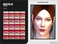 Sims 4 Lipstick Makeup Mod: Nicole Lipstick (Featured)