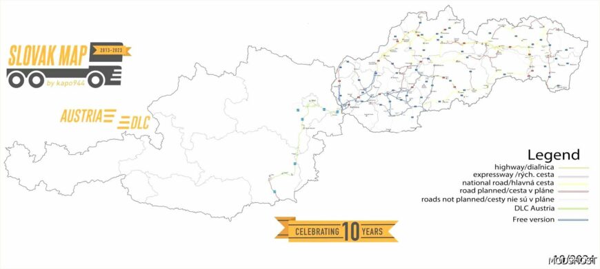 ETS2 Mod: Slovakia Map by Kapo944 V6.6.7 1.51 (Featured)