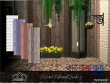 Sims 4 Wall Mod: Worn Wood Siding (Featured)