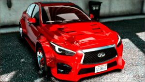 GTA 5 Vehicle Mod: 2023 Infinity Q50 Red Sport Widebody Tuned 800HP GTR Nismo Swap (Featured)