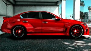 GTA 5 Vehicle Mod: 2023 Infinity Q50 Red Sport Widebody Tuned 800HP GTR Nismo Swap (Image #3)