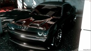 GTA 5 Dodge Vehicle Mod: Custom 2023 Dodge Challenger 1000HP Hellcat Redeye Black Ghost Edition on Forgiato Sincros (Featured)