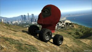 GTA 5 Vehicle Mod: Deadpool Head Monster Truck Add-On (Image #4)