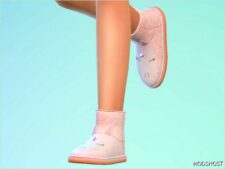 Sims 4 Female Shoes Mod: Child Unicorn Boots (Image #2)