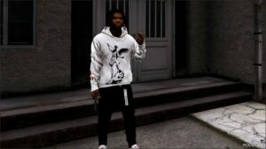 GTA 5 Player Mod: YNI World© Heaven Cropped Hoodie 4 Colors (Image #4)