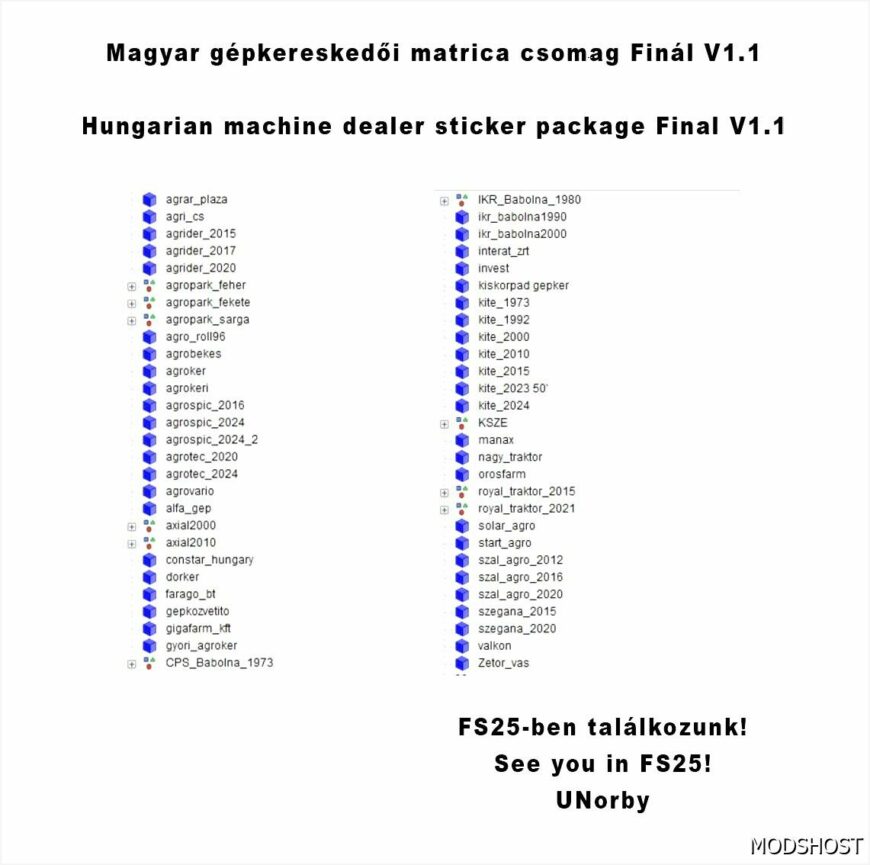 FS22 Mod: Hungarian Machine Dealer Sticker Package Final V1.1 (Featured)