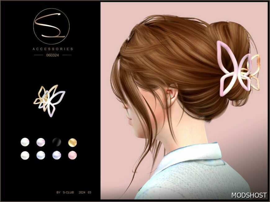 Sims 4 Accessory Mod: Hair Accessories 021024 by S-Club (Featured)