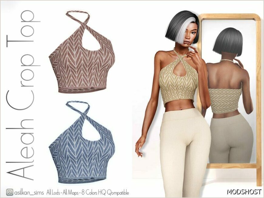 Sims 4 Elder Clothes Mod: Aleah Crop TOP – ACN 512 (Featured)