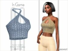 Sims 4 Elder Clothes Mod: Aleah Crop TOP – ACN 512 (Image #2)