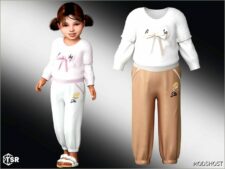 Sims 4 Male Clothes Mod: Miku – Casual BOW Sweatshirt and Joggers SET (Featured)