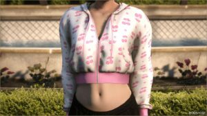 GTA 5 Player Mod: Cropped Zip-Up Hoodie for MP Female (Image #5)