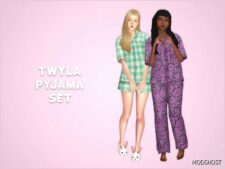 Sims 4 Female Clothes Mod: Twyla Pyjama SET (Featured)