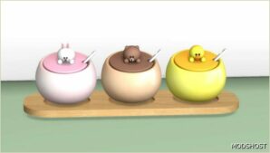 Sims 4 Object Mod: Linefriends Kitchen Condiment SET Part I (Image #2)