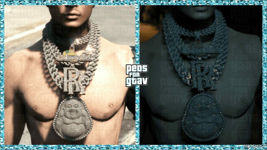 GTA 5 Player Mod: Buddha Short Chain for MP Male (Featured)