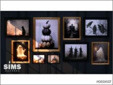 Sims 4 Object Mod: Autumn Halloween OIL Paintings (Featured)