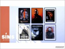 Sims 4 Object Mod: Michael Myers Halloween Wall ART Poster (Featured)