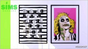 Sims 4 Object Mod: Beetlejuice Poster Wall ART Prints (Image #3)