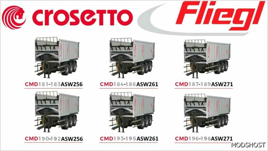 FS22 Fliegl Trailer Mod: Crosetto CMD + Fliegl ASW Pack (Featured)