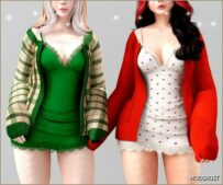 Sims 4 Female Clothes Mod: ☆ Fragile Dress with Bibi Cardigan ☆ (Featured)