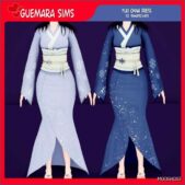 Sims 4 Dress Clothes Mod: Yuki Onna Dress by Guemara (Featured)