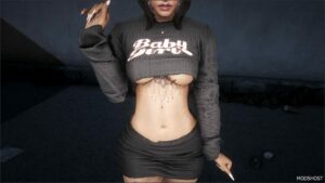 GTA 5 Player Mod: Baby Girl Cropped TEE for MP Female (Image #2)