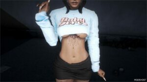 GTA 5 Player Mod: Baby Girl Cropped TEE for MP Female (Image #3)