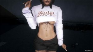 GTA 5 Player Mod: Baby Girl Cropped TEE for MP Female (Image #4)