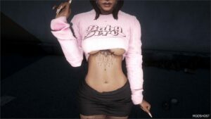 GTA 5 Player Mod: Baby Girl Cropped TEE for MP Female (Image #5)