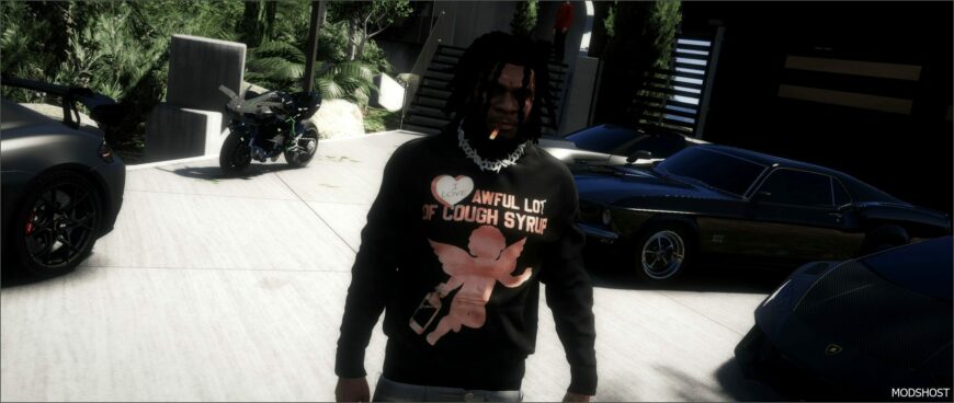 GTA 5 Player Mod: Awful Cough Syrup Hoodies Frank (Featured)