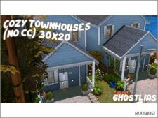 Sims 4 Mod: Cozy Townhouses (NO CC) (Featured)