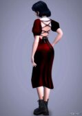 Sims 4 Female Clothes Mod: Eloise Velvet Dress (Image #4)