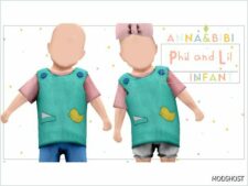 Sims 4 Male Clothes Mod: Phil and Lil_Costume_Halloween 2024_Infant Anna&Bibi (Featured)