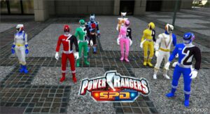 GTA 5 Player Mod: Power Rangers SPD Add-On PED (Featured)