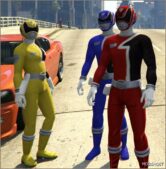 GTA 5 Player Mod: Power Rangers SPD Add-On PED (Image #4)