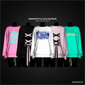 Sims 4 Female Clothes Mod: Sweatshirt W Lace-Up Back (Featured)