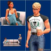 Sims 4 Sim Mod: ‘Coffee and Chat’- Pose Pack (Image #2)