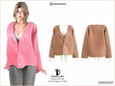 Sims 4 Female Mod: Clothes SET428 – Knit Cardigan C1468 and Wide-Leg Pants C1469 (Featured)