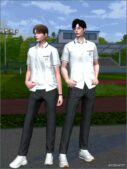 Sims 4 Male Clothes Mod: Noru AM Summer School Uniform (Image #4)