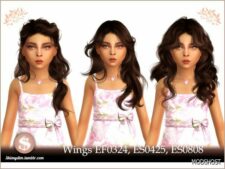 Sims 4 Female Hair Mod: S4 Wings EF0324, ES0425, ES0808 Child Conversions (Featured)