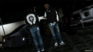 GTA 5 Player Mod: Chrome Hearts Hoodie Part 2 for Franklin (Image #2)